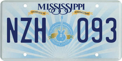 MS license plate NZH093