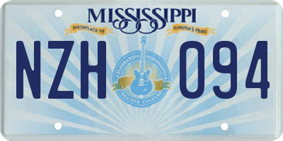 MS license plate NZH094