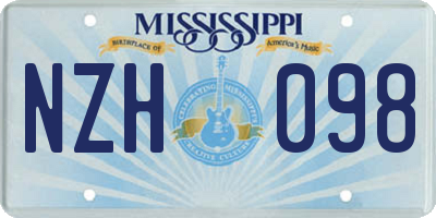 MS license plate NZH098