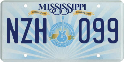 MS license plate NZH099