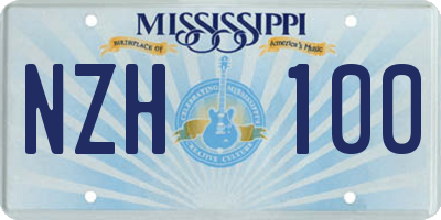 MS license plate NZH100