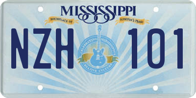MS license plate NZH101
