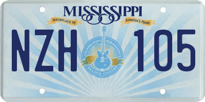 MS license plate NZH105