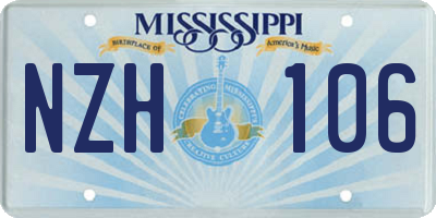 MS license plate NZH106