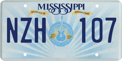 MS license plate NZH107