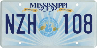 MS license plate NZH108