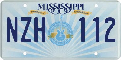 MS license plate NZH112