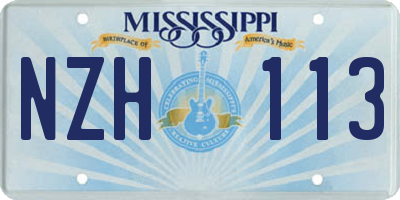MS license plate NZH113