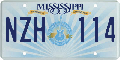MS license plate NZH114