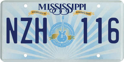 MS license plate NZH116