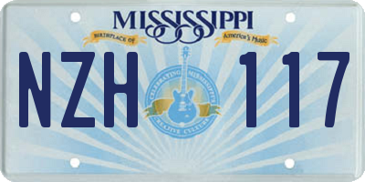 MS license plate NZH117