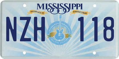 MS license plate NZH118