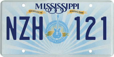 MS license plate NZH121