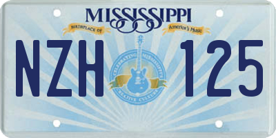 MS license plate NZH125
