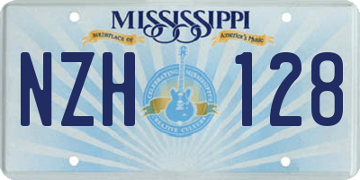 MS license plate NZH128