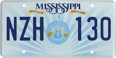 MS license plate NZH130