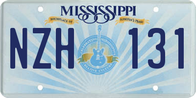MS license plate NZH131