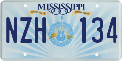 MS license plate NZH134