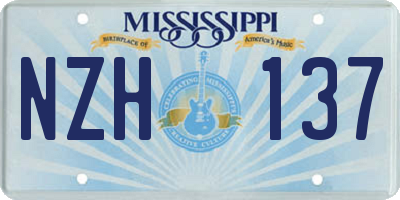 MS license plate NZH137
