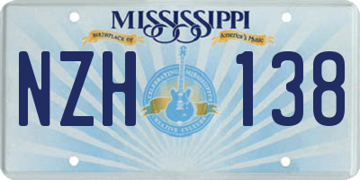 MS license plate NZH138