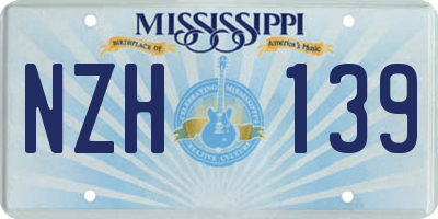 MS license plate NZH139