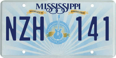 MS license plate NZH141
