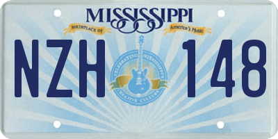 MS license plate NZH148