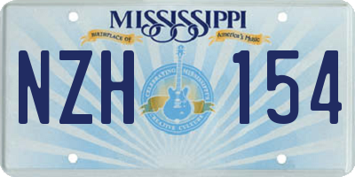 MS license plate NZH154