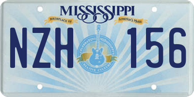 MS license plate NZH156