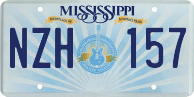 MS license plate NZH157