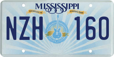MS license plate NZH160