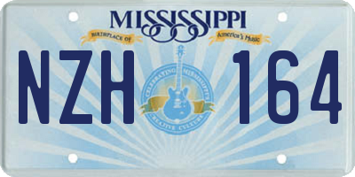 MS license plate NZH164
