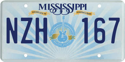 MS license plate NZH167