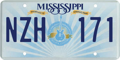 MS license plate NZH171