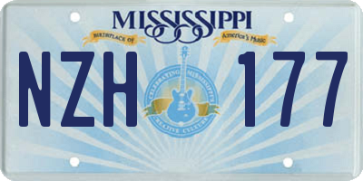 MS license plate NZH177