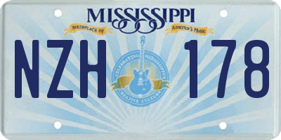 MS license plate NZH178