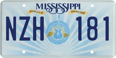 MS license plate NZH181