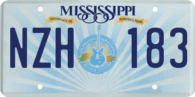 MS license plate NZH183