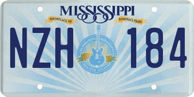 MS license plate NZH184
