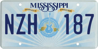 MS license plate NZH187