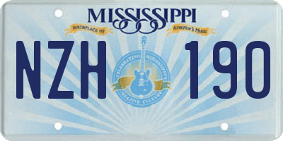 MS license plate NZH190