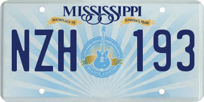 MS license plate NZH193