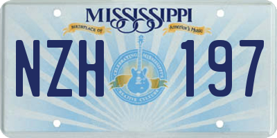 MS license plate NZH197