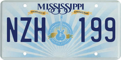 MS license plate NZH199
