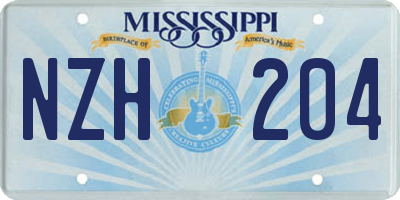 MS license plate NZH204