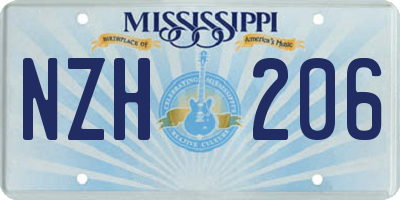 MS license plate NZH206