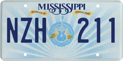 MS license plate NZH211