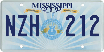 MS license plate NZH212