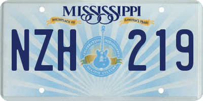 MS license plate NZH219