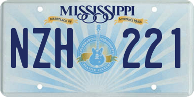 MS license plate NZH221